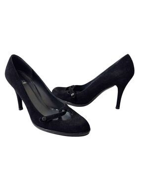Stuart Weitzman Black Suede Almond Toe Pumps Size 6.5M